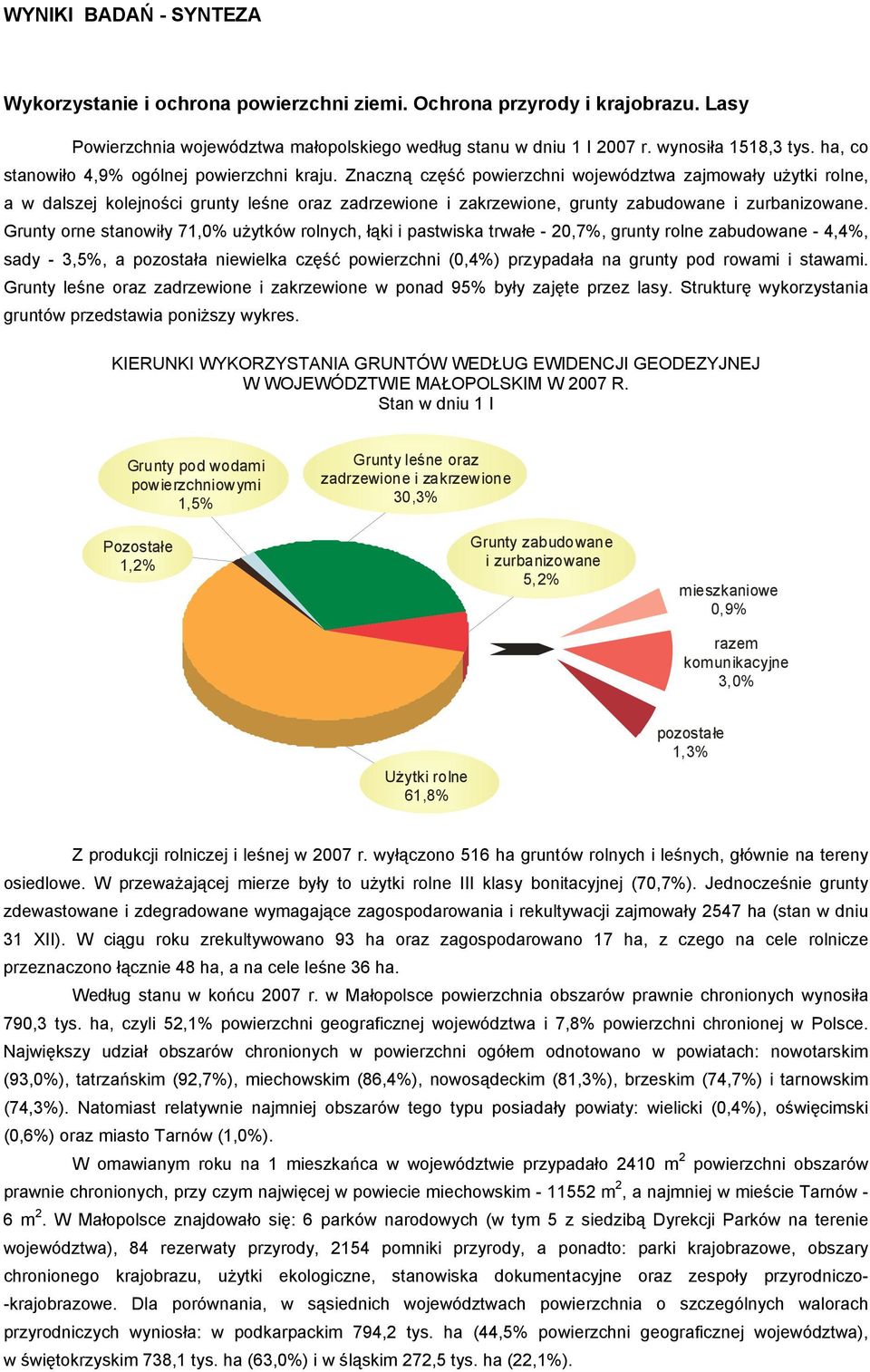 Znaczną część powierzchni województwa zajmowały użytki rolne, a w dalszej kolejności grunty leśne oraz zadrzewione i zakrzewione, grunty zabudowane i zurbanizowane.