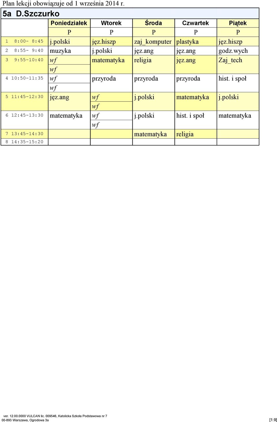 [1:9] lan lekcji obowiązuje od 1 września