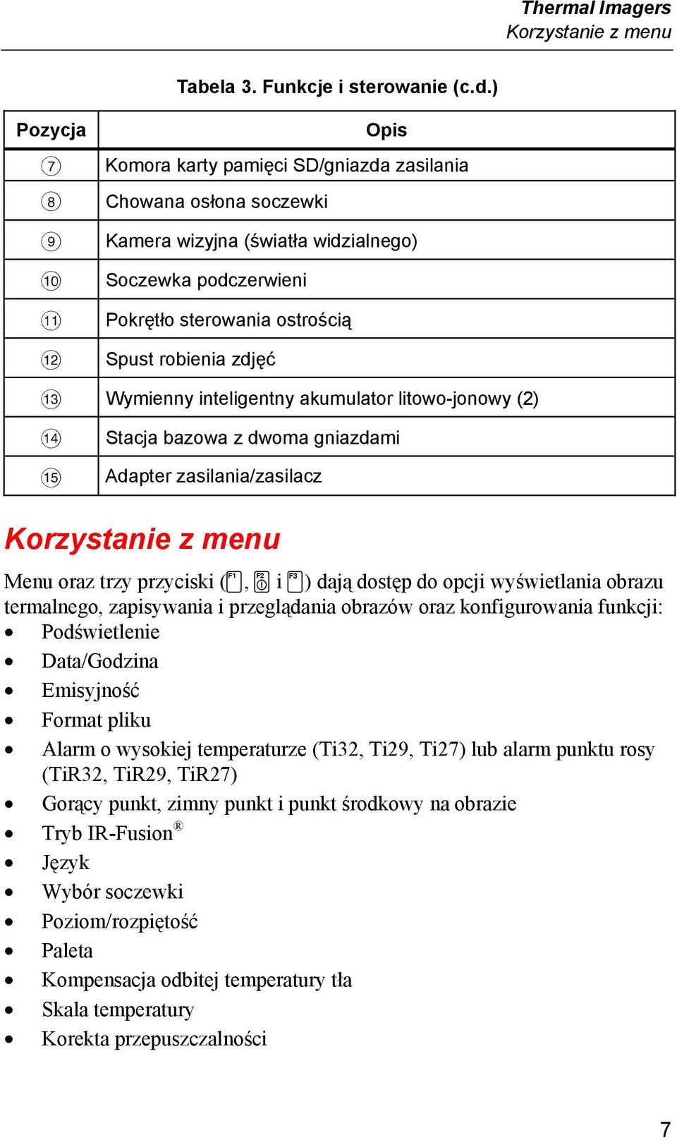 zdjęć M Wymienny inteligentny akumulator litowo-jonowy (2) N O Stacja bazowa z dwoma gniazdami Adapter zasilania/zasilacz Korzystanie z menu Menu oraz trzy przyciski (c, a i d) dają dostęp do opcji