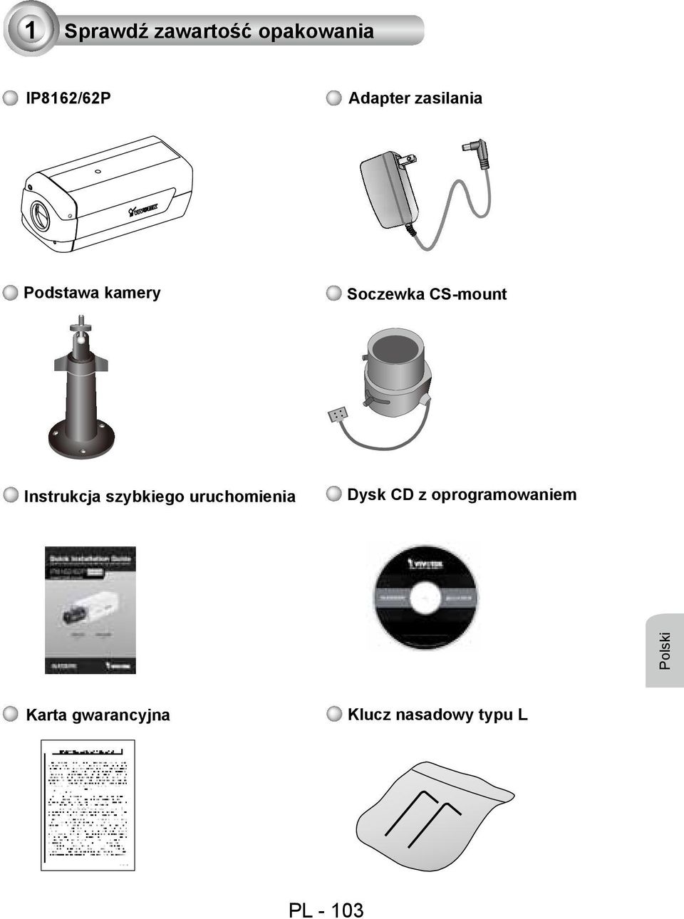 Instrukcja szybkiego uruchomienia Dysk CD z