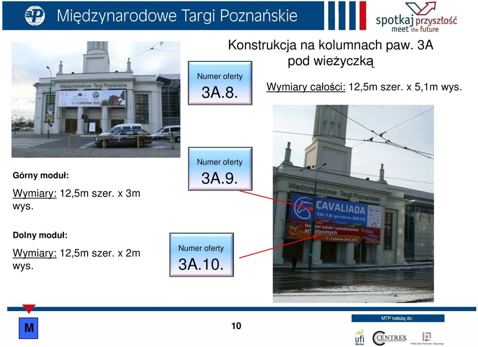 x 5,1m wys. Górny moduł: Wymiary: 12,5m szer.