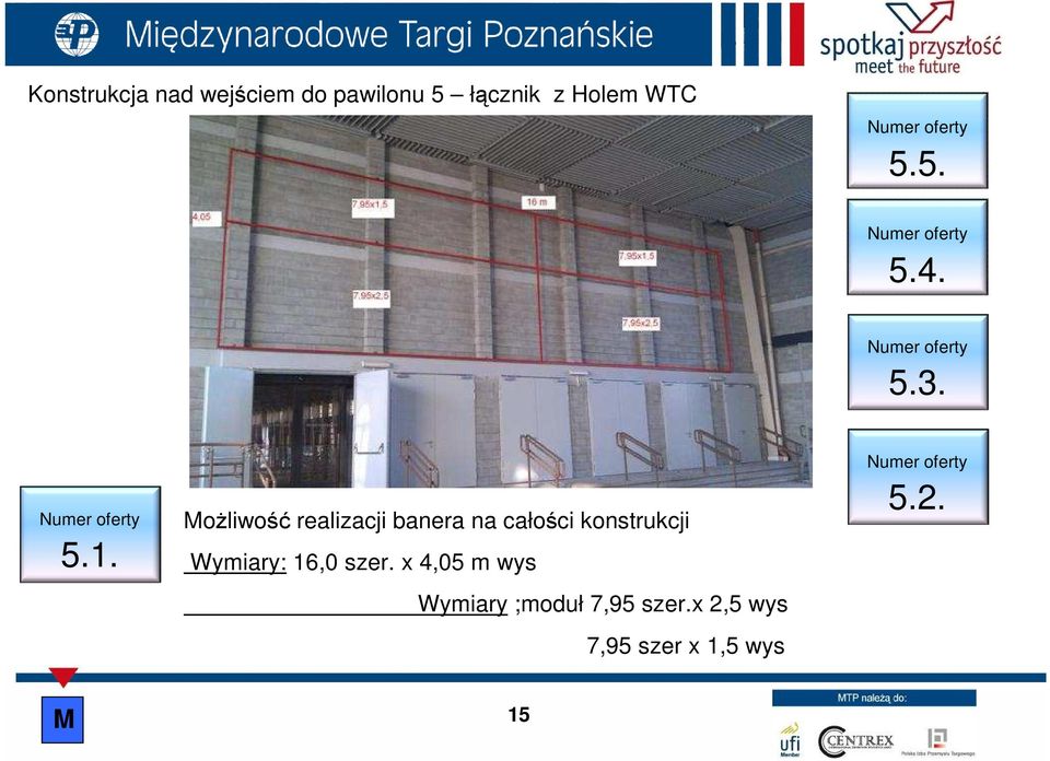 MoŜliwość realizacji banera na całości konstrukcji Wymiary: