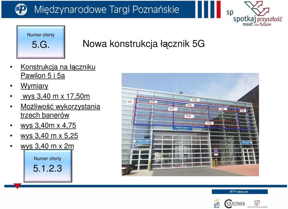 17,50m MoŜliwość wykorzystania trzech banerów wys