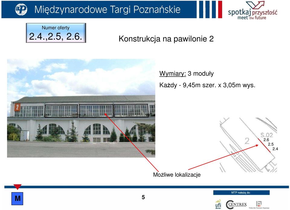 Wymiary: 3 moduły KaŜdy - 9,45m