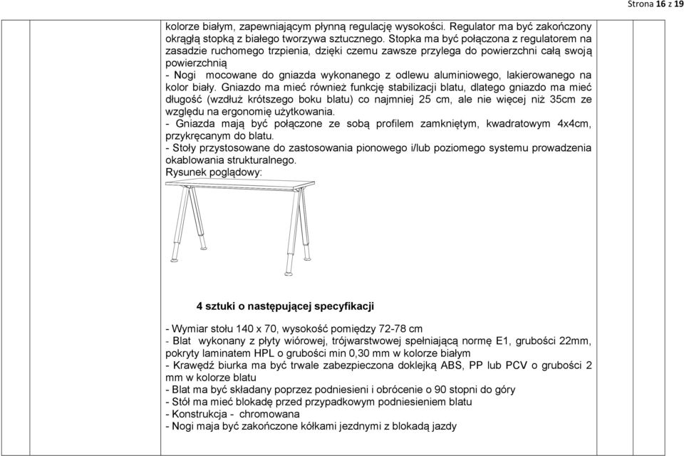 lakierowanego na kolor biały.