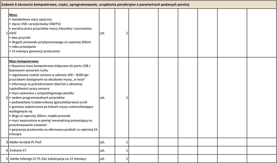 komputerowa dołączana do portu USB z laserowym sensorem ruchu regulowana czułość sensora w zakresie 200 8200 dpi przyciskami dostępnymi na obudowie myszy w locie informacja za pośrednictwem diód led