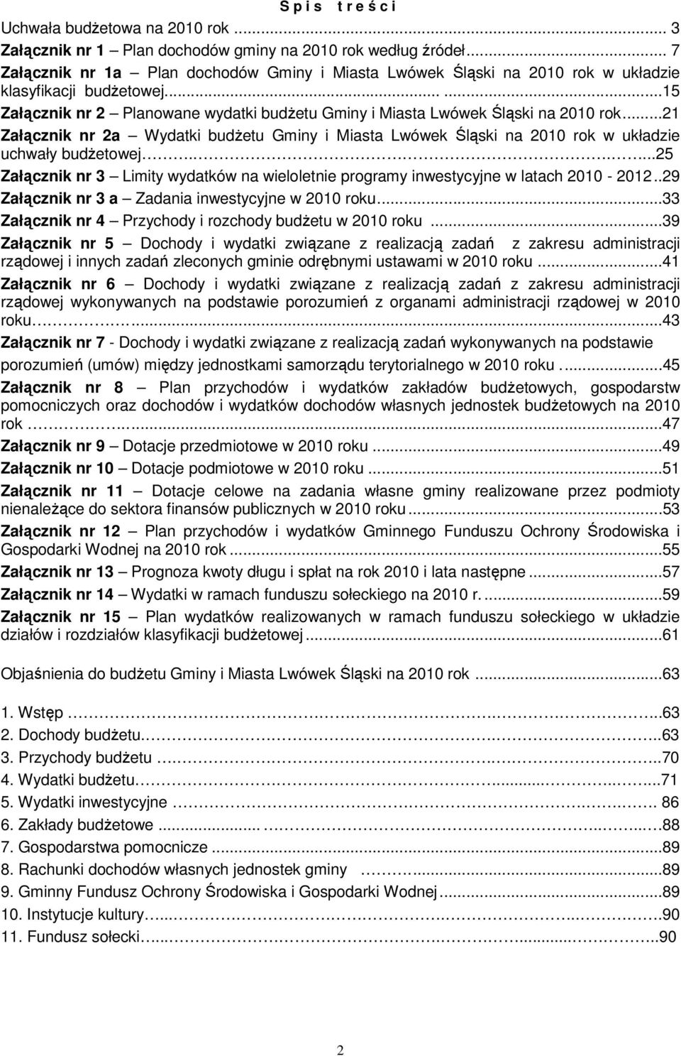 15 Załącznik nr 2 Planowane wydatki budŝetu Gminy Lwówek Śląski na 21 rok21 Załącznik nr 2a Wydatki budŝetu Gminy Lwówek Śląski na 21 rok w układzie uchwały budŝetowej.