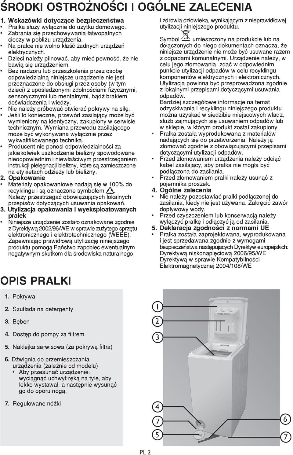 Bez nadzoru lub przeszkolenia przez osobę odpowiedzialną niniejsze urządzenie nie jest przeznaczone do obsługi przez osoby (w tym dzieci) z upośledzonymi zdolnościami fizycznymi, sensorycznymi lub