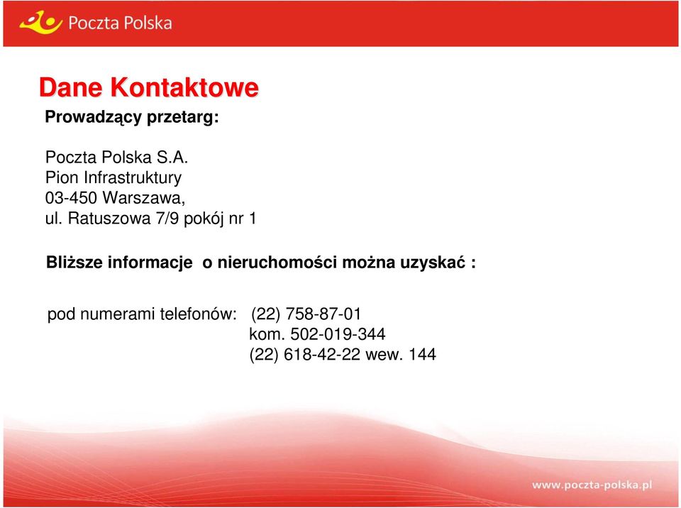 Ratuszowa 7/9 pokój nr 1 Bliższe informacje o nieruchomości