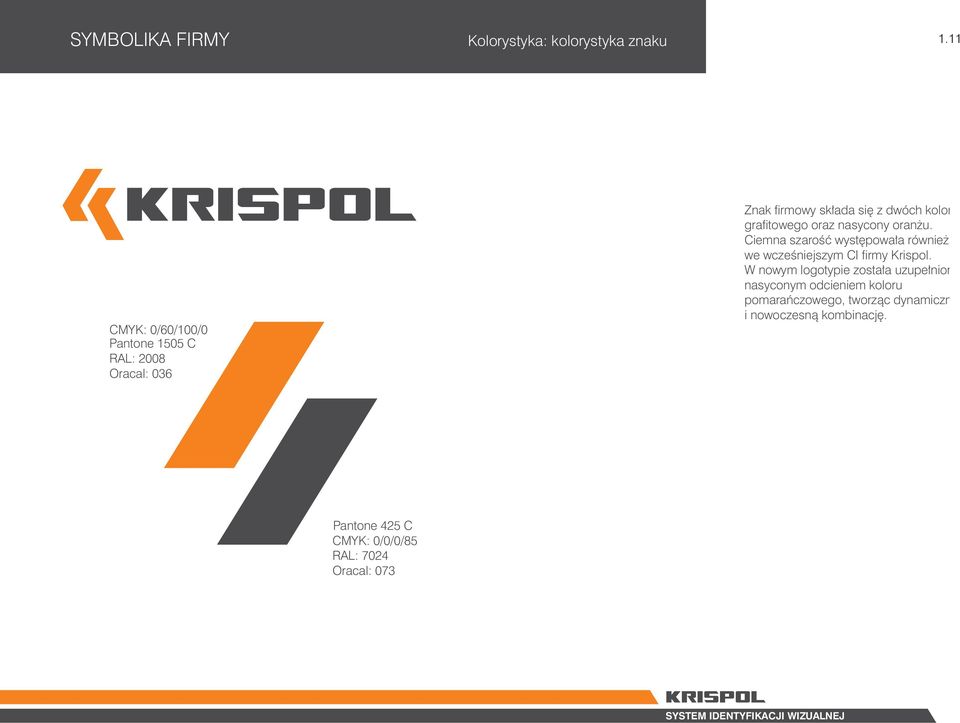 grfitowego orz nsycony orn u. Ciemn szroêç wyst pow równie we wczeêniejszym CI firmy Krispol.