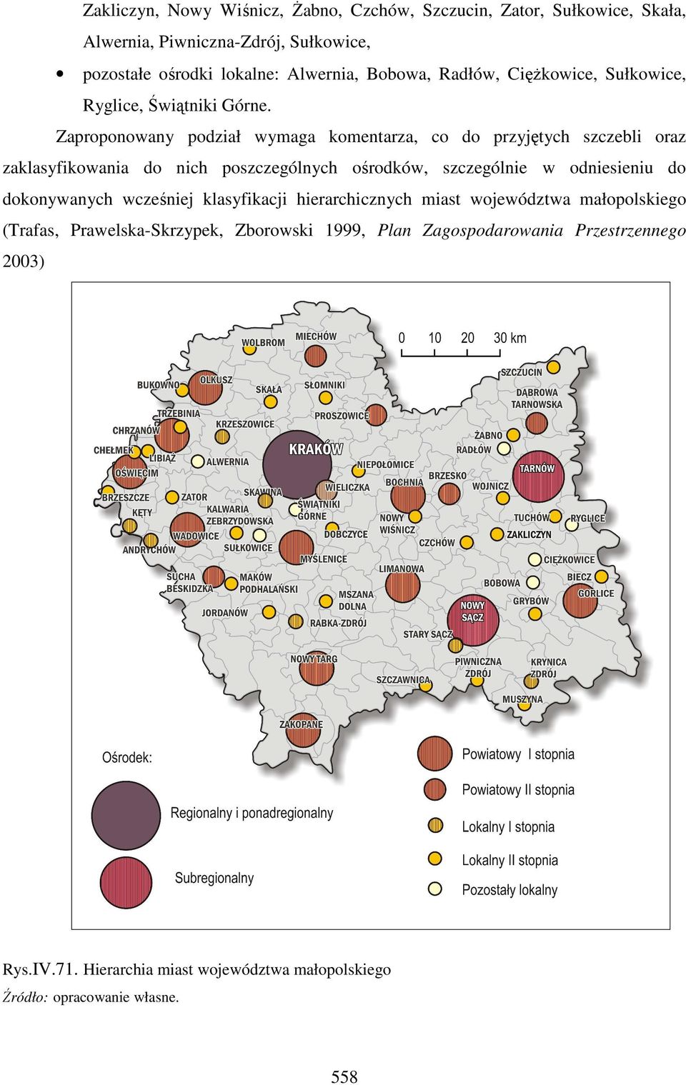 Zaproponowany podział wymaga komentarza, co do przyjętych szczebli oraz zaklasyfikowania do nich poszczególnych ośrodków, szczególnie w odniesieniu do