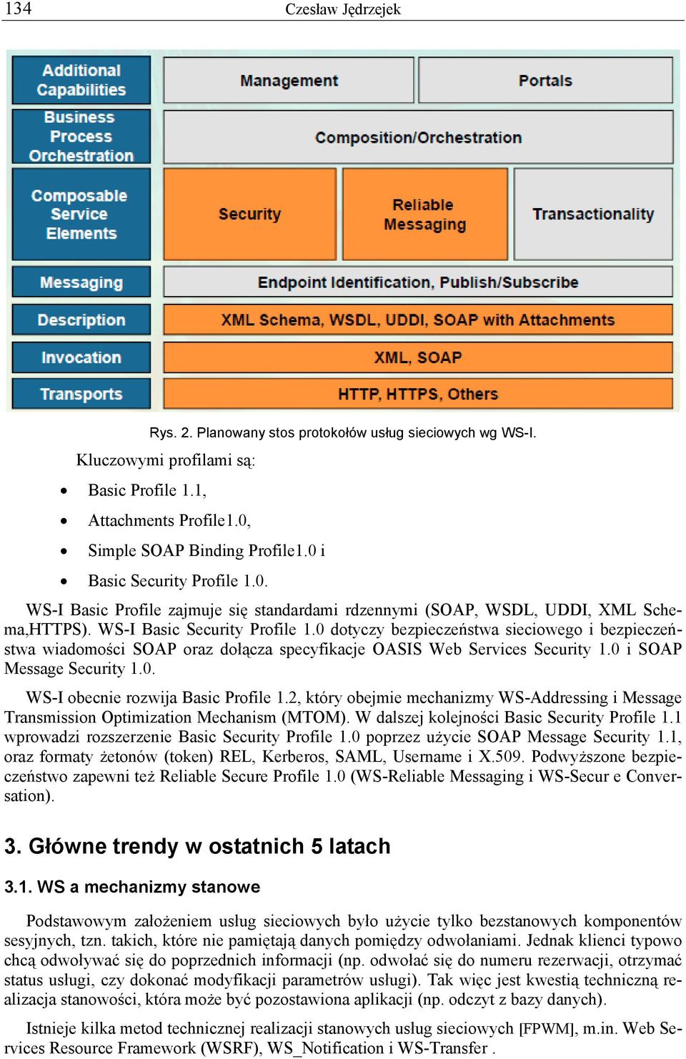 0 dotyczy bezpieczeństwa sieciowego i bezpieczeństwa wiadomości SOAP oraz dołącza specyfikacje OASIS Web Services Security 1.0 i SOAP Message Security 1.0. WS-I obecnie rozwija Basic Profile 1.