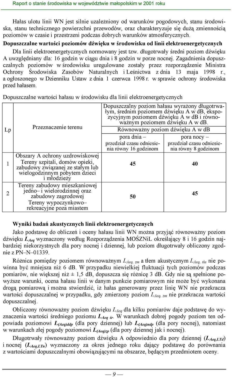 długotrwały średni poziom dźwięku A uwzględniany dla: 16 godzin w ciągu dnia i 8 godzin w porze nocnej.