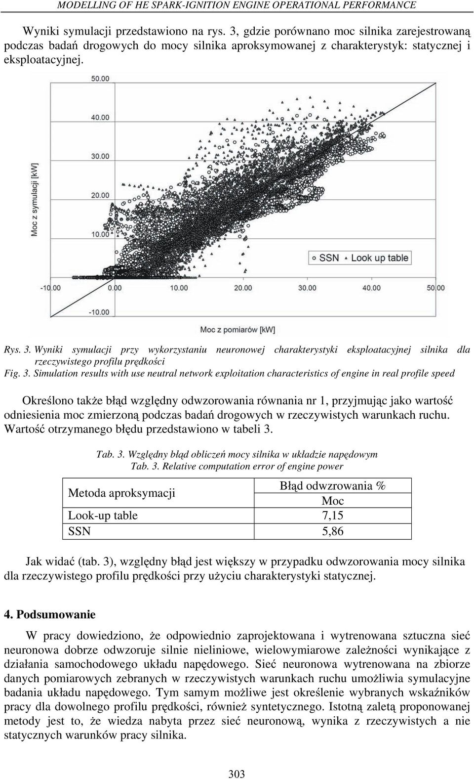 Wyniki symulacji przy wykorzystaniu neuronowej charakterystyki eksploatacyjnej silnika dla rzeczywistego profilu pr dko ci Fig. 3.