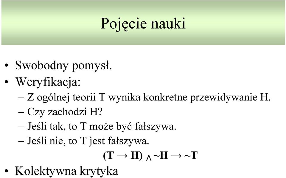 przewidywanie H. Czy zachodzi H?