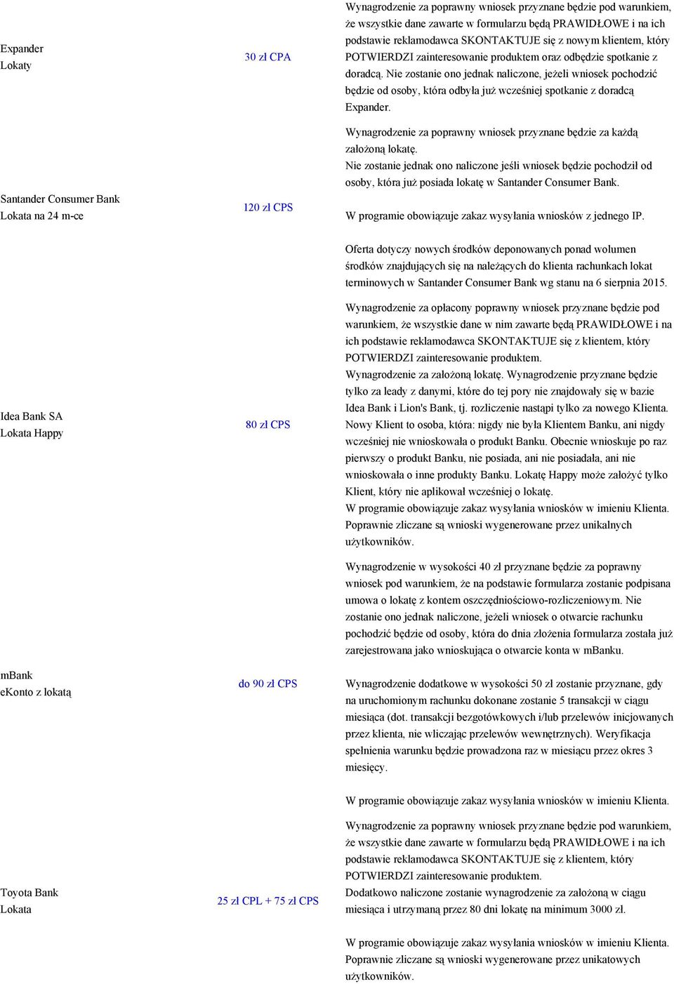 Nie zostanie ono jednak naliczone, jeżeli wniosek pochodzić będzie od osoby, która odbyła już wcześniej spotkanie z doradcą Expander.