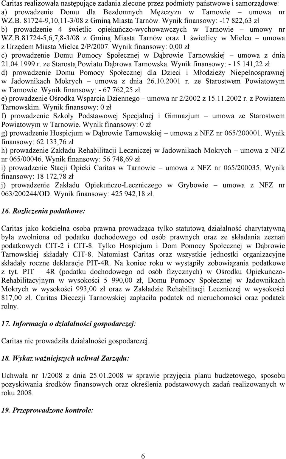 81724-5,6,7,8-3/08 z Gminą Miasta Tarnów oraz 1 świetlicy w Mielcu umowa z Urzędem Miasta Mielca 2/P/2007.