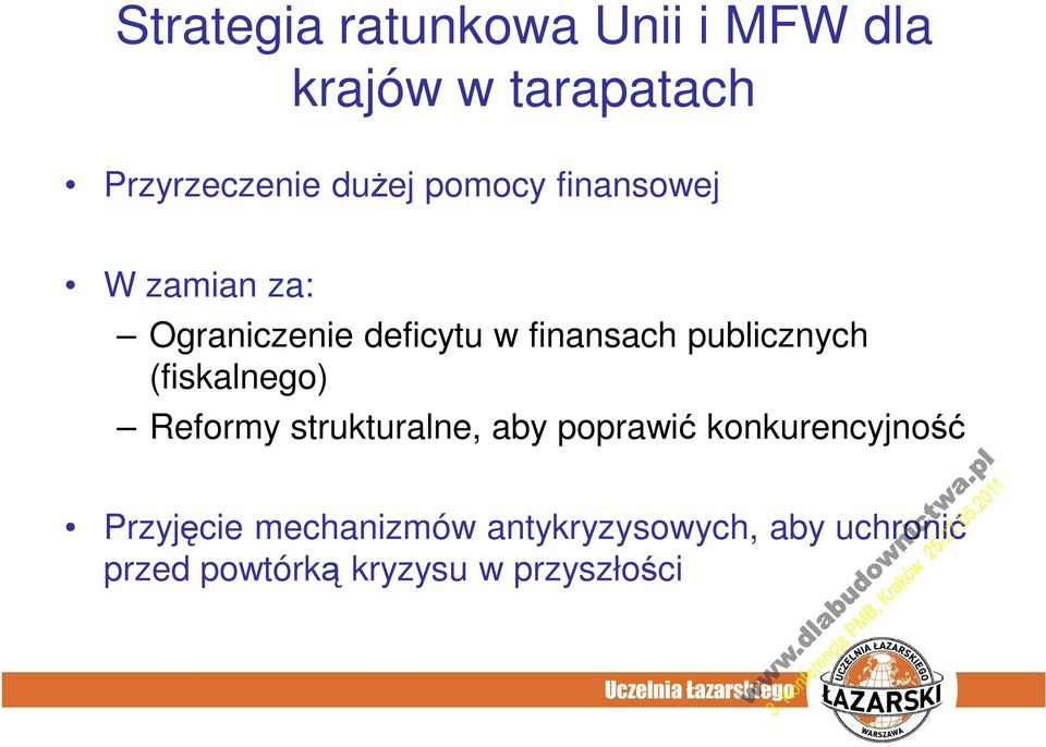 publicznych (fiskalnego) Reformy strukturalne, aby poprawić konkurencyjność