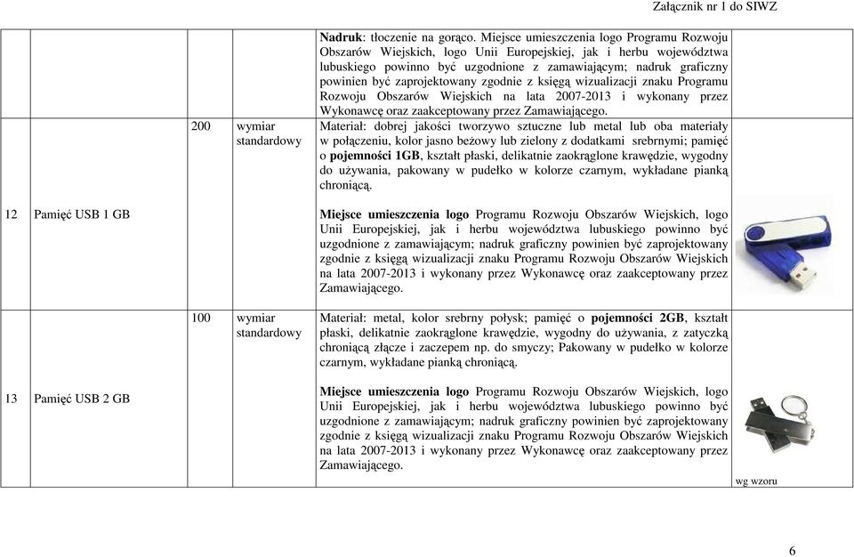 zaprojektowany zgodnie z księgą wizualizacji znaku Programu Rozwoju Obszarów Wiejskich na lata 20072013 i wykonany przez Wykonawcę oraz zaakceptowany przez Materiał: dobrej jakości tworzywo sztuczne