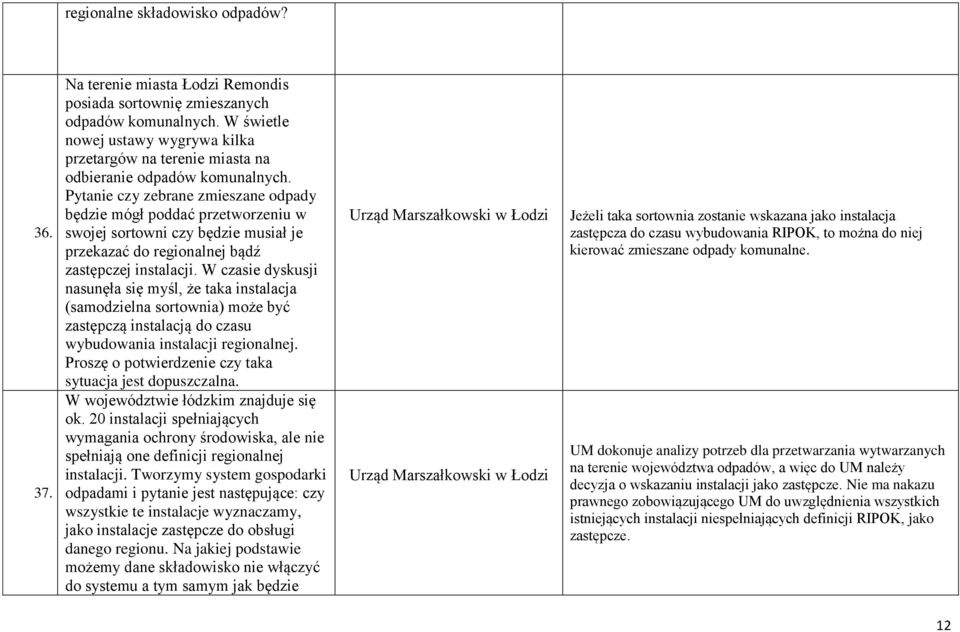 Pytanie czy zebrane zmieszane odpady będzie mógł poddać przetworzeniu w swojej sortowni czy będzie musiał je przekazać do regionalnej bądź zastępczej instalacji.