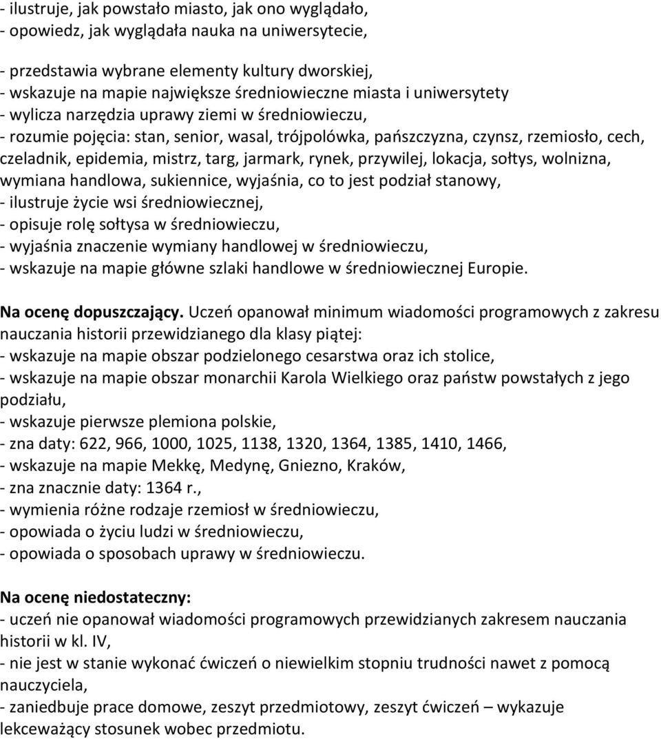 jarmark, rynek, przywilej, lokacja, sołtys, wolnizna, wymiana handlowa, sukiennice, wyjaśnia, co to jest podział stanowy, - ilustruje życie wsi średniowiecznej, - opisuje rolę sołtysa w