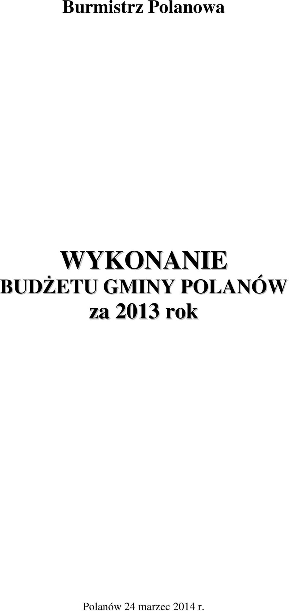 GMINY POLANÓW za 2013
