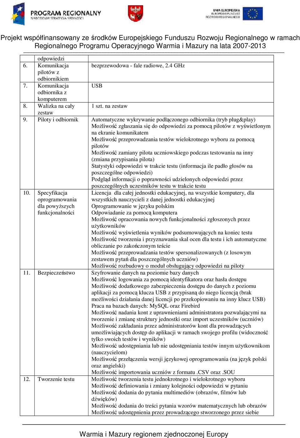 przeprowadzania testów wielokrotnego wyboru za pomocą pilotów Możliwość zamiany pilota uczniowskiego podczas testowania na inny (zmiana przypisania pilota) Statystyki odpowiedzi w trakcie testu