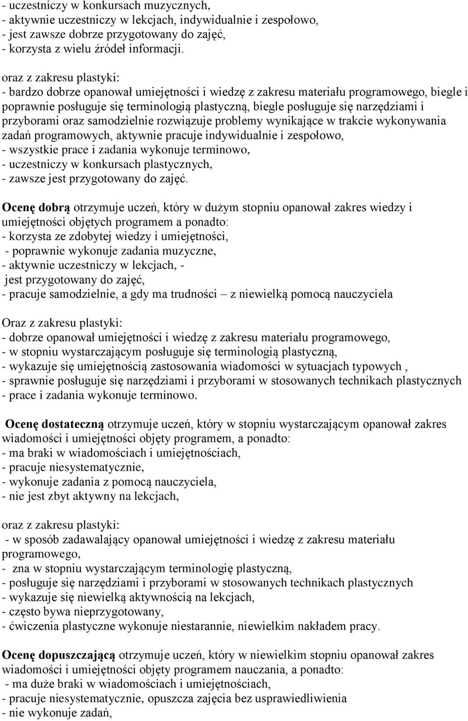 przyborami oraz samodzielnie rozwiązuje problemy wynikające w trakcie wykonywania zadań programowych, aktywnie pracuje indywidualnie i zespołowo, - wszystkie prace i zadania wykonuje terminowo, -