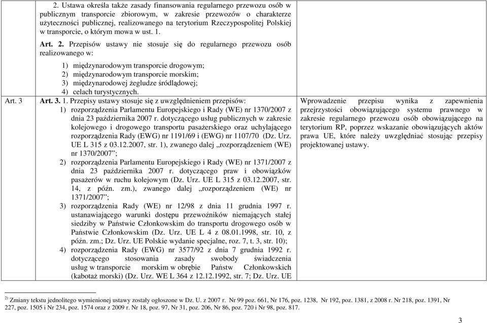 Rzeczypospolitej Polskiej w transporcie, o którym mowa w ust. 1. Art. 2.