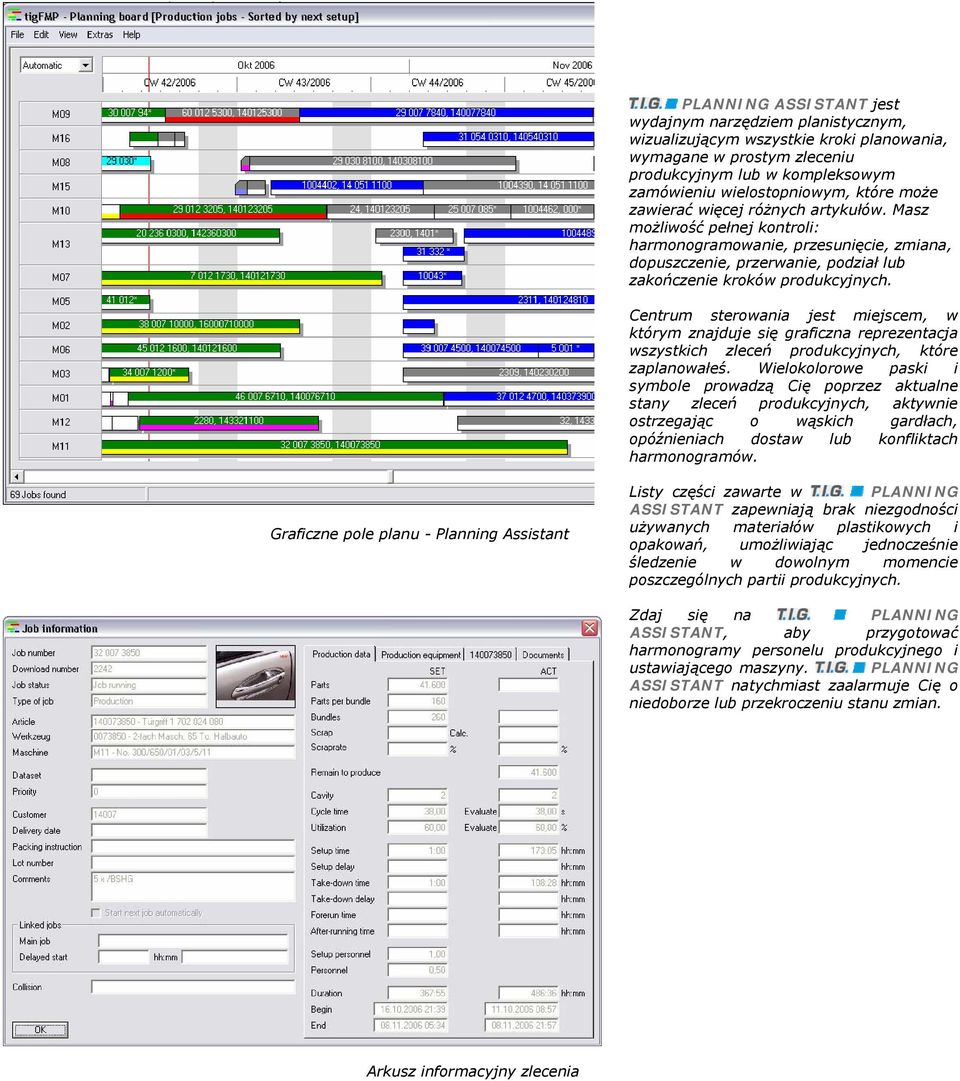 Masz możliwość pełnej kontroli: harmonogramowanie, przesunięcie, zmiana, dopuszczenie, przerwanie, podział lub zakończenie kroków produkcyjnych.