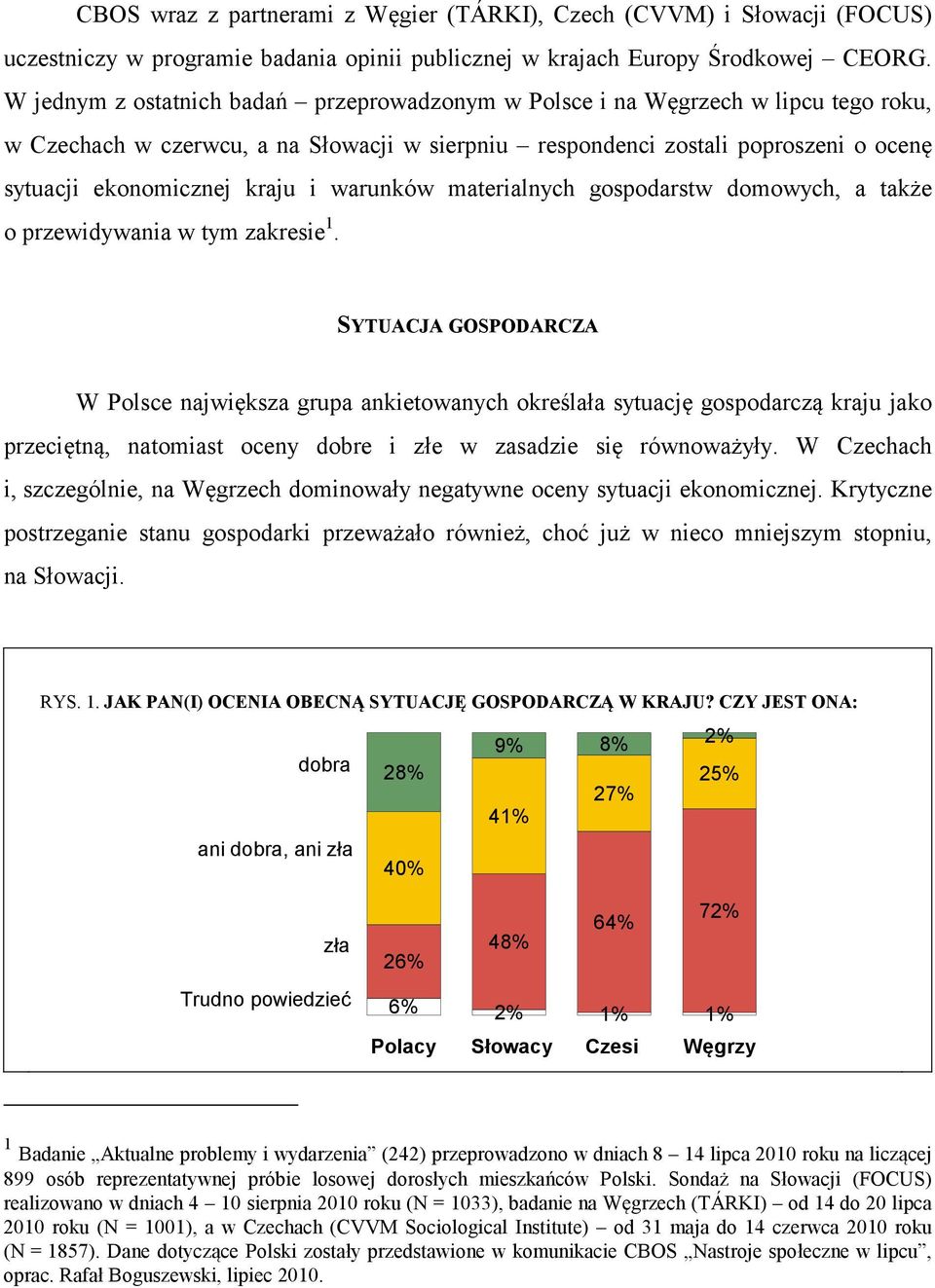 i warunków materialnych gospodarstw domowych, a także o przewidywania w tym zakresie 1.