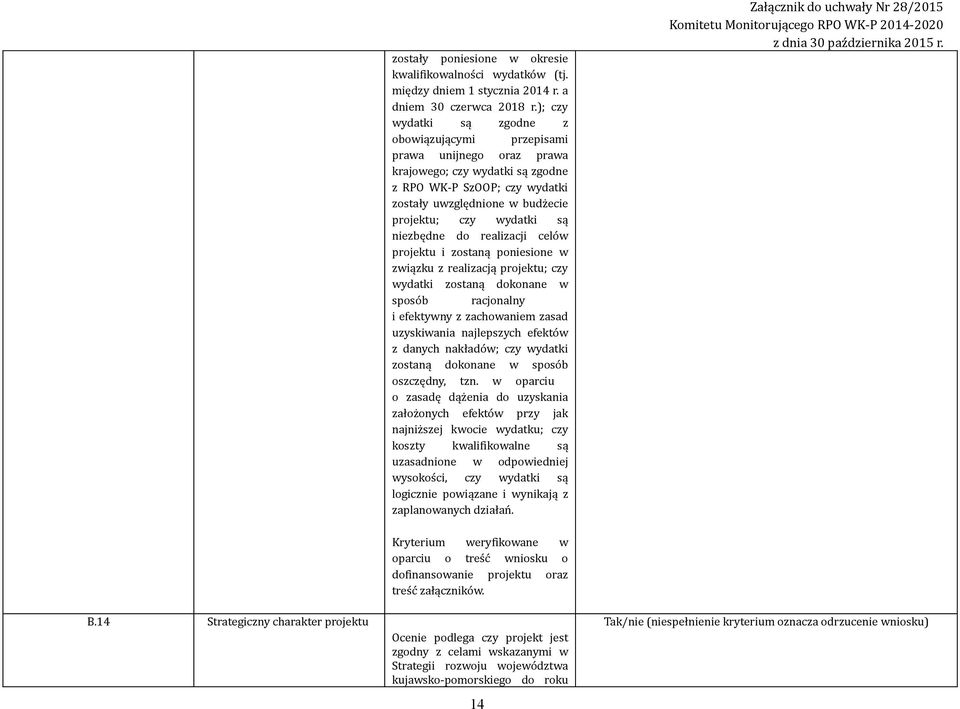 niezbędne do realizacji celów projektu i zostaną poniesione w związku z realizacją projektu; czy wydatki zostaną dokonane w sposób racjonalny i efektywny z zachowaniem zasad uzyskiwania najlepszych