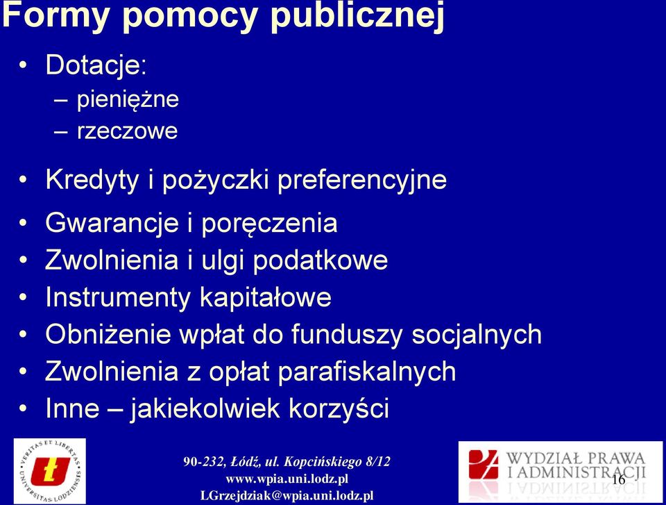 podatkowe Instrumenty kapitałowe Obniżenie wpłat do funduszy