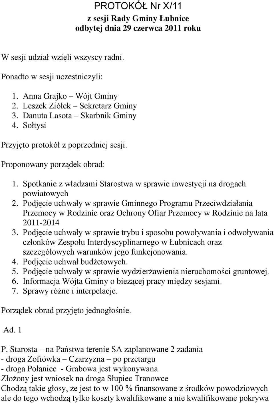 Spotkanie z władzami Starostwa w sprawie inwestycji na drogach powiatowych 2.