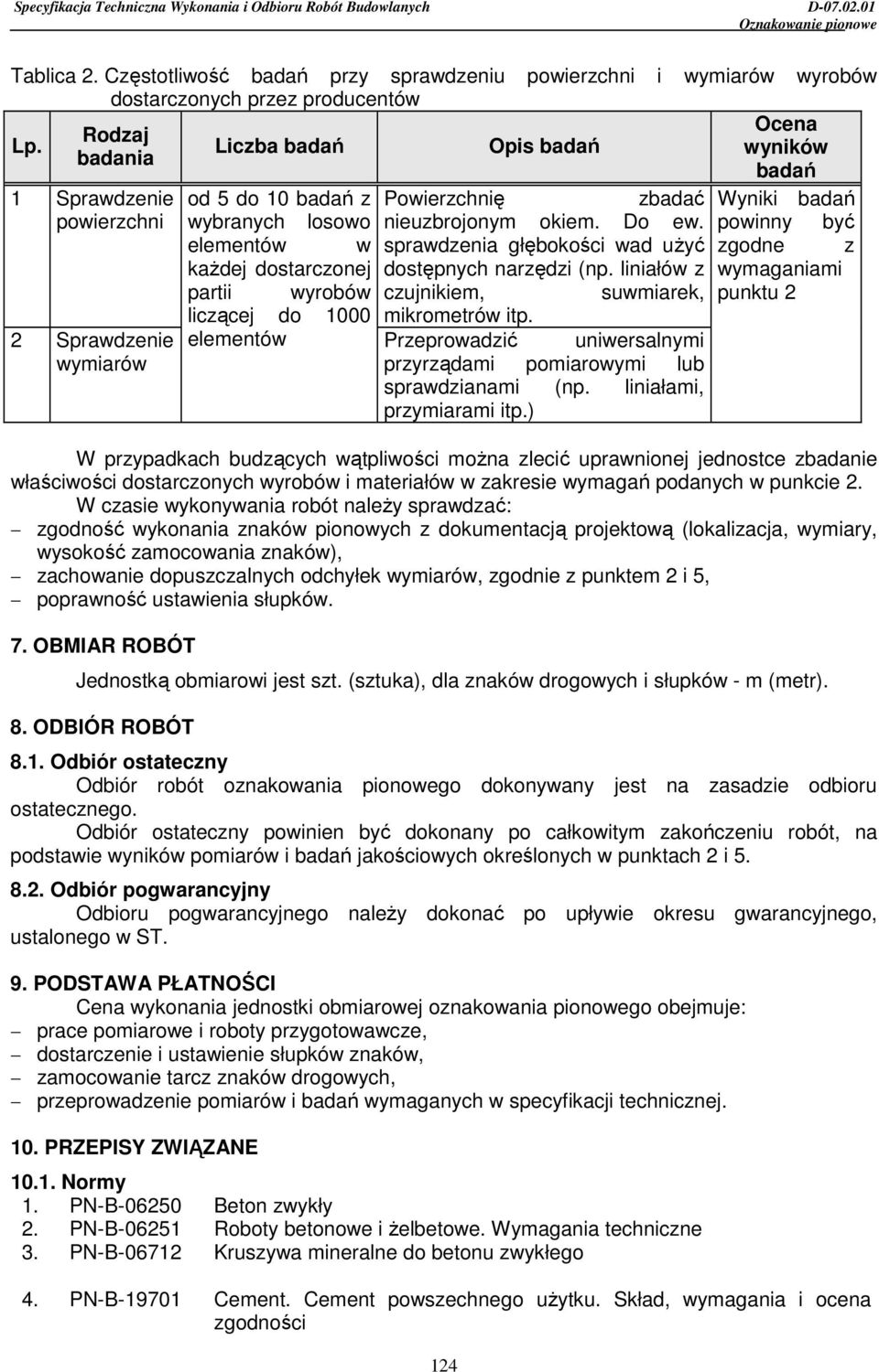 elementów Powierzchnię zbadać Wyniki badań nieuzbrojonym okiem. Do ew. powinny być sprawdzenia głębokości wad uŝyć zgodne z dostępnych narzędzi (np.