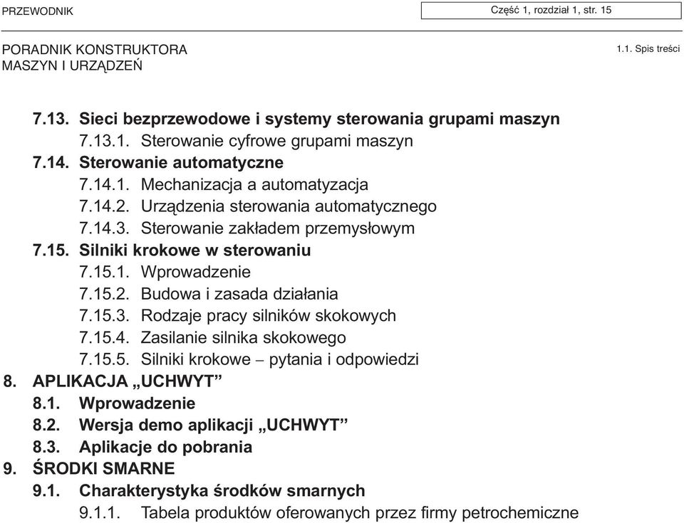 15.4. Zasilanie silnika skokowego 7.15.5. Silniki krokowe pytania i odpowiedzi 8. APLIKACJA UCHWYT 8.1. Wprowadzenie 8.2. Wersja demo aplikacji UCHWYT 8.3.