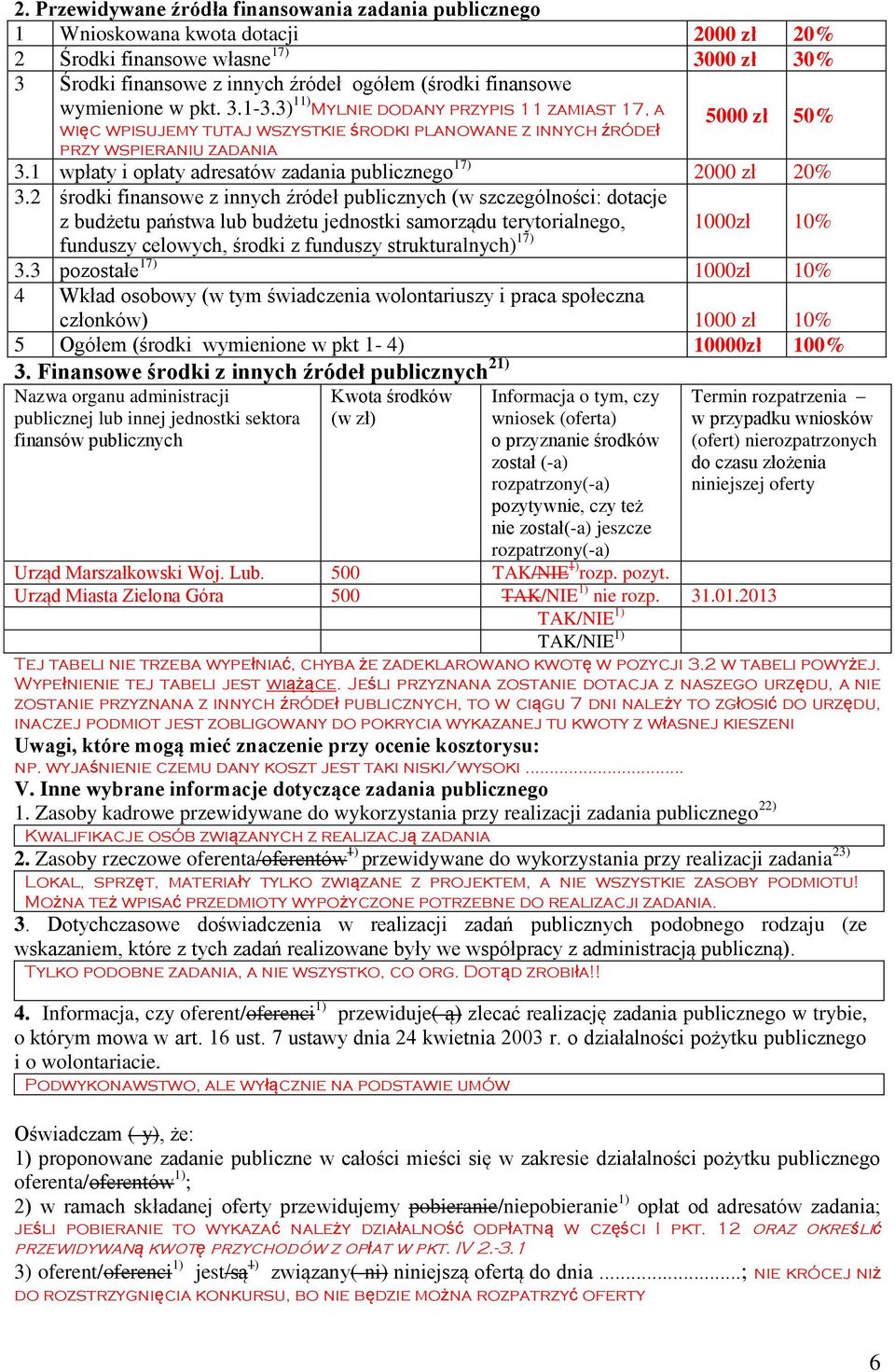 1 wpłaty i opłaty adresatów zadania publicznego 17) 2000 zł 20% 3.