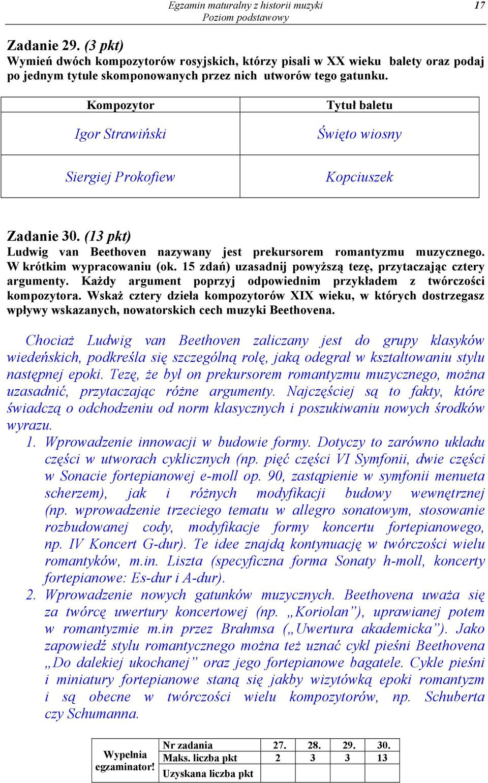 W krótkim wypracowaniu (ok. 15 zdań) uzasadnij powyższą tezę, przytaczając cztery argumenty. Każdy argument poprzyj odpowiednim przykładem z twórczości kompozytora.