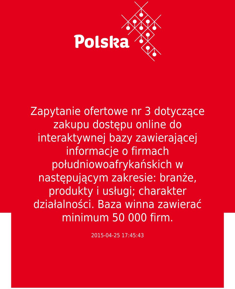 południowoafrykańskich w następującym zakresie: branże, produkty i