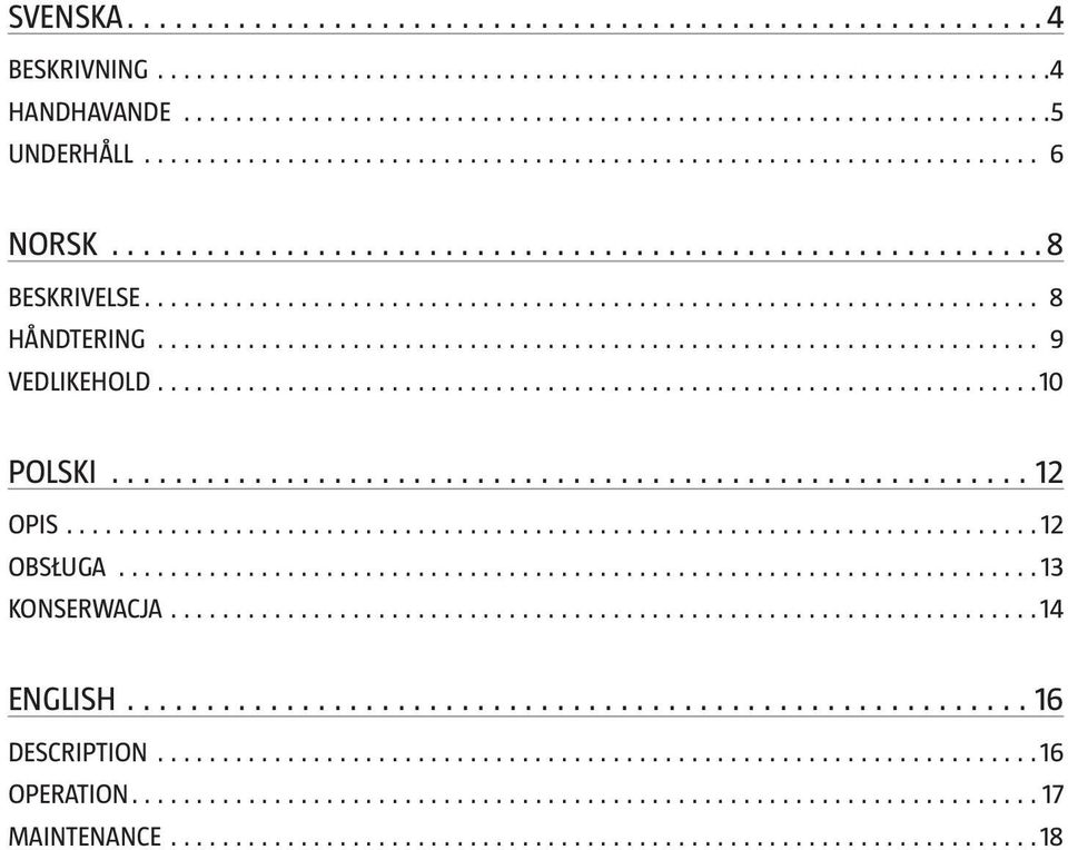 POLSKI 12 OPIS 12 OBSŁUGA 13 KONSERWACJA 14