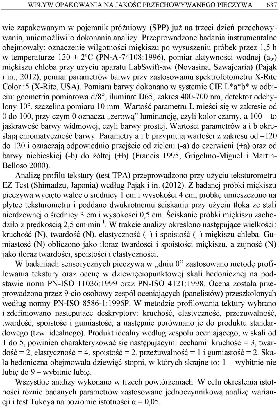 (Novsin, Szwjri) (Pjąk i in., 2012), pomir prmtrów brwy przy zstosowniu spktrofotomtru X-Rit Color i5 (X-Rit, USA).