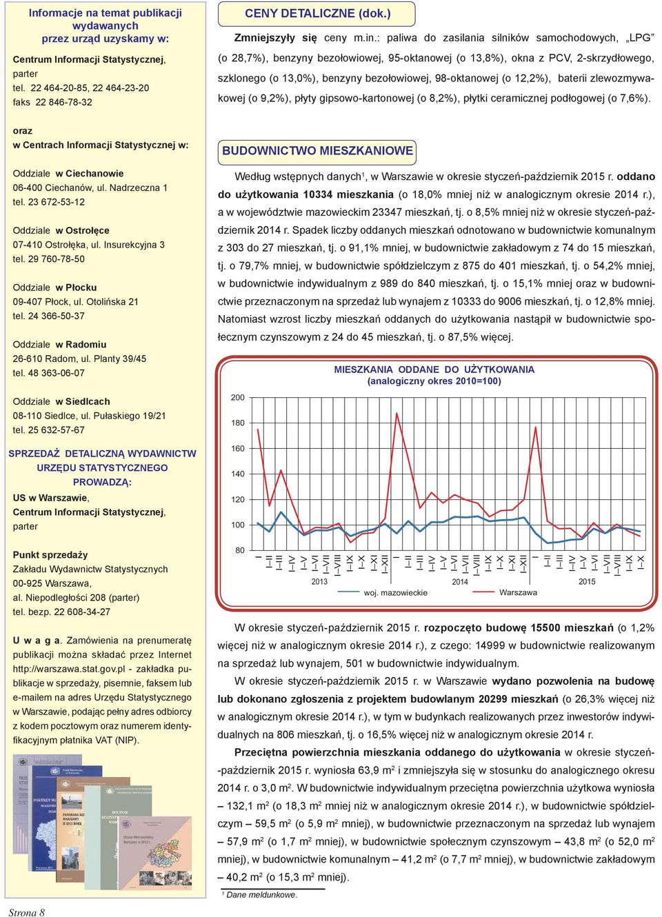 : paliwa do zasilania silników samochodowych, LPG (o 28,7%), benzyny bezołowiowej, 95-oktanowej (o 13,8%), okna z PCV, 2-skrzydłowego, szklonego (o 13,0%), benzyny bezołowiowej, 98-oktanowej (o