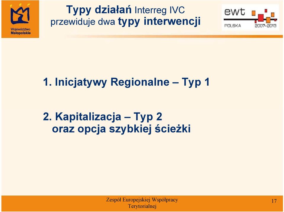 Inicjatywy Regionalne Typ 1 2.