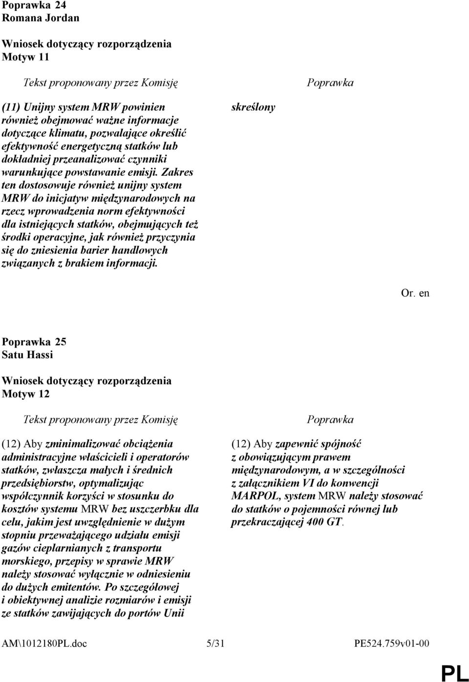 Zakres ten dostosowuje również unijny system MRW do inicjatyw międzynarodowych na rzecz wprowadzenia norm efektywności dla istniejących statków, obejmujących też środki operacyjne, jak również