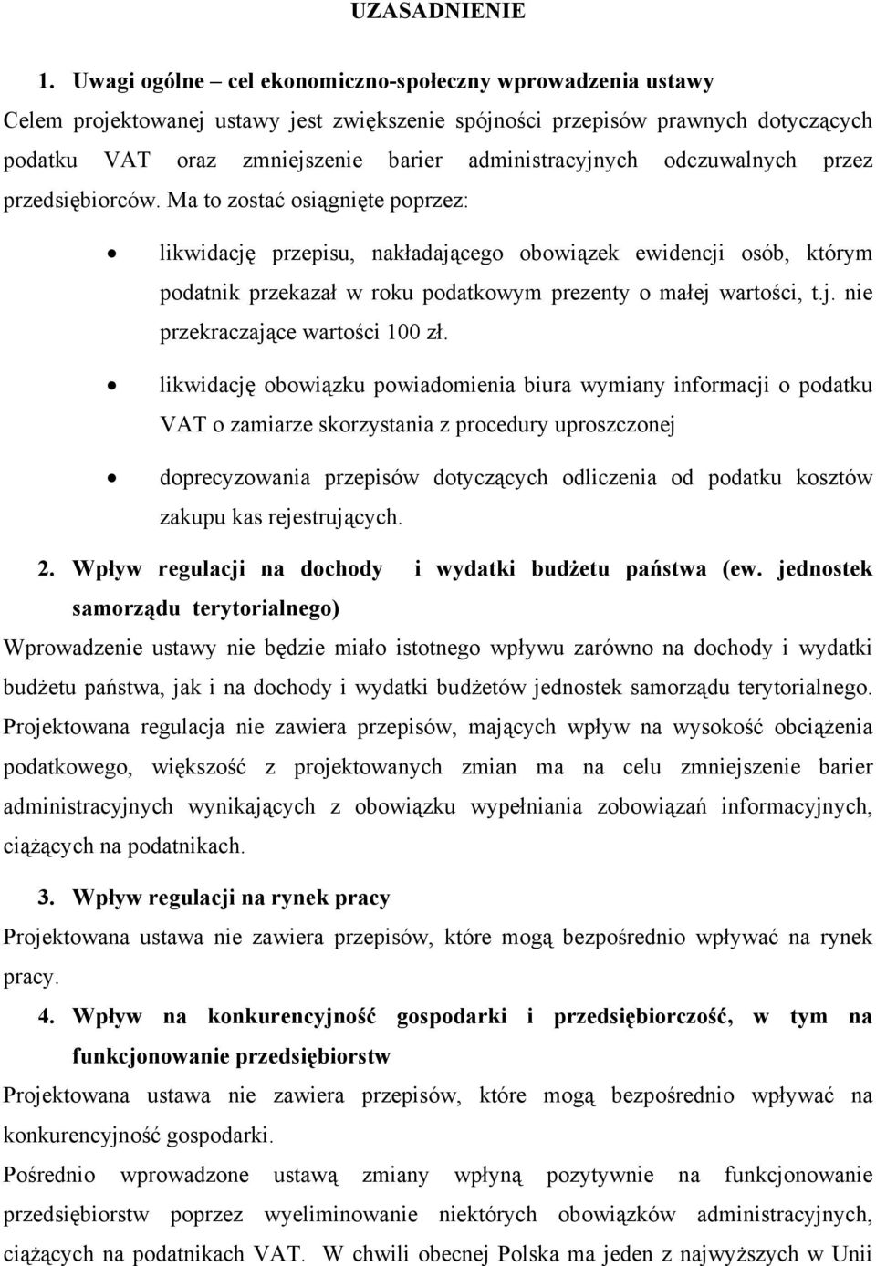 odczuwalnych przez przedsiębiorców.