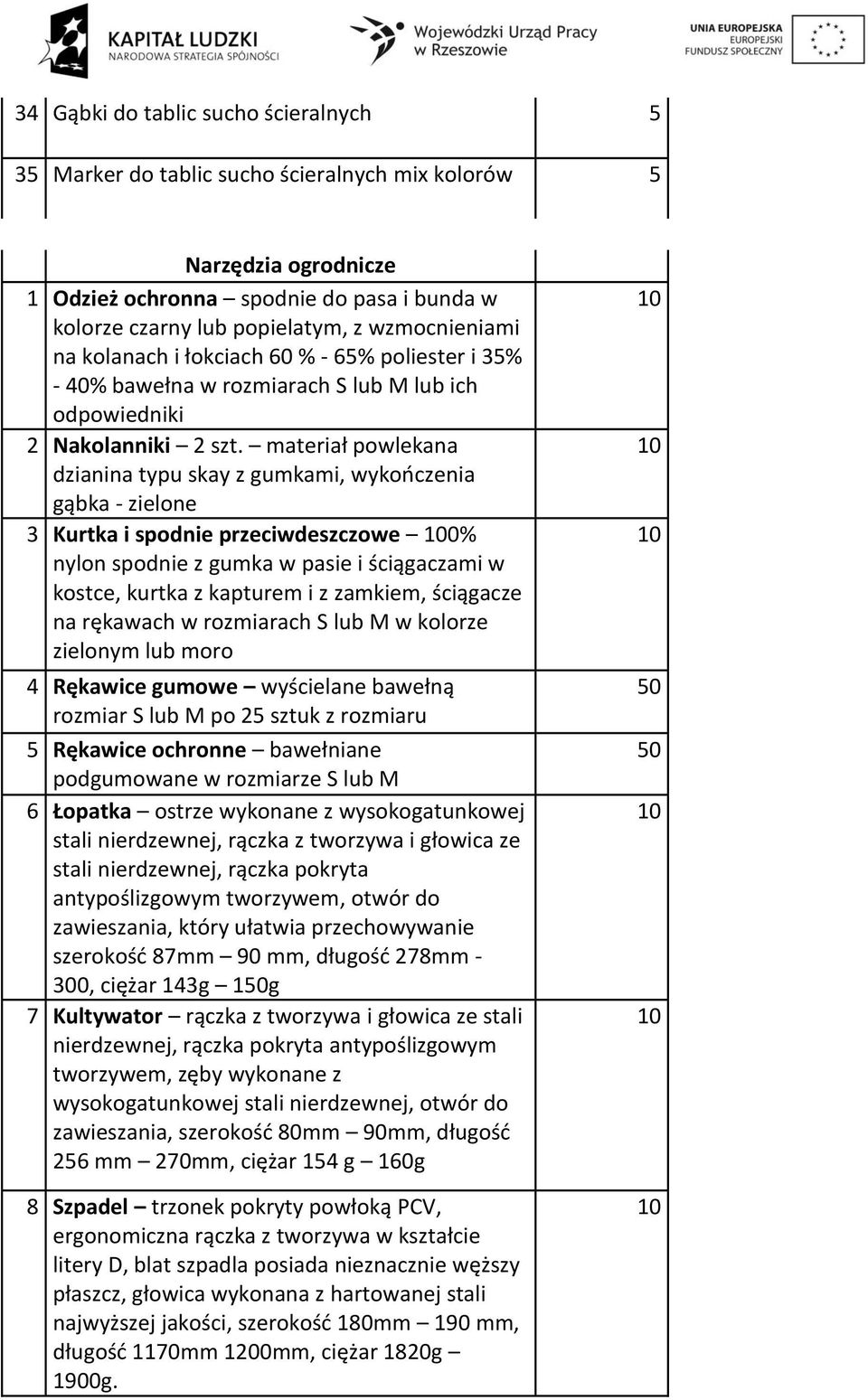 materiał powlekana dzianina typu skay z gumkami, wykończenia gąbka - zielone 3 Kurtka i spodnie przeciwdeszczowe 0% nylon spodnie z gumka w pasie i ściągaczami w kostce, kurtka z kapturem i z