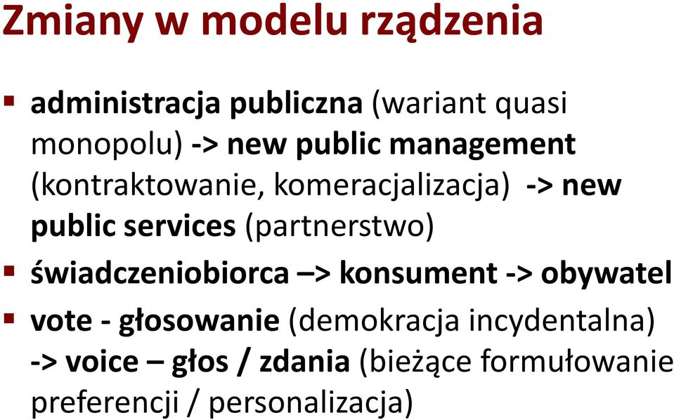 (partnerstwo) świadczeniobiorca > konsument -> obywatel vote - głosowanie