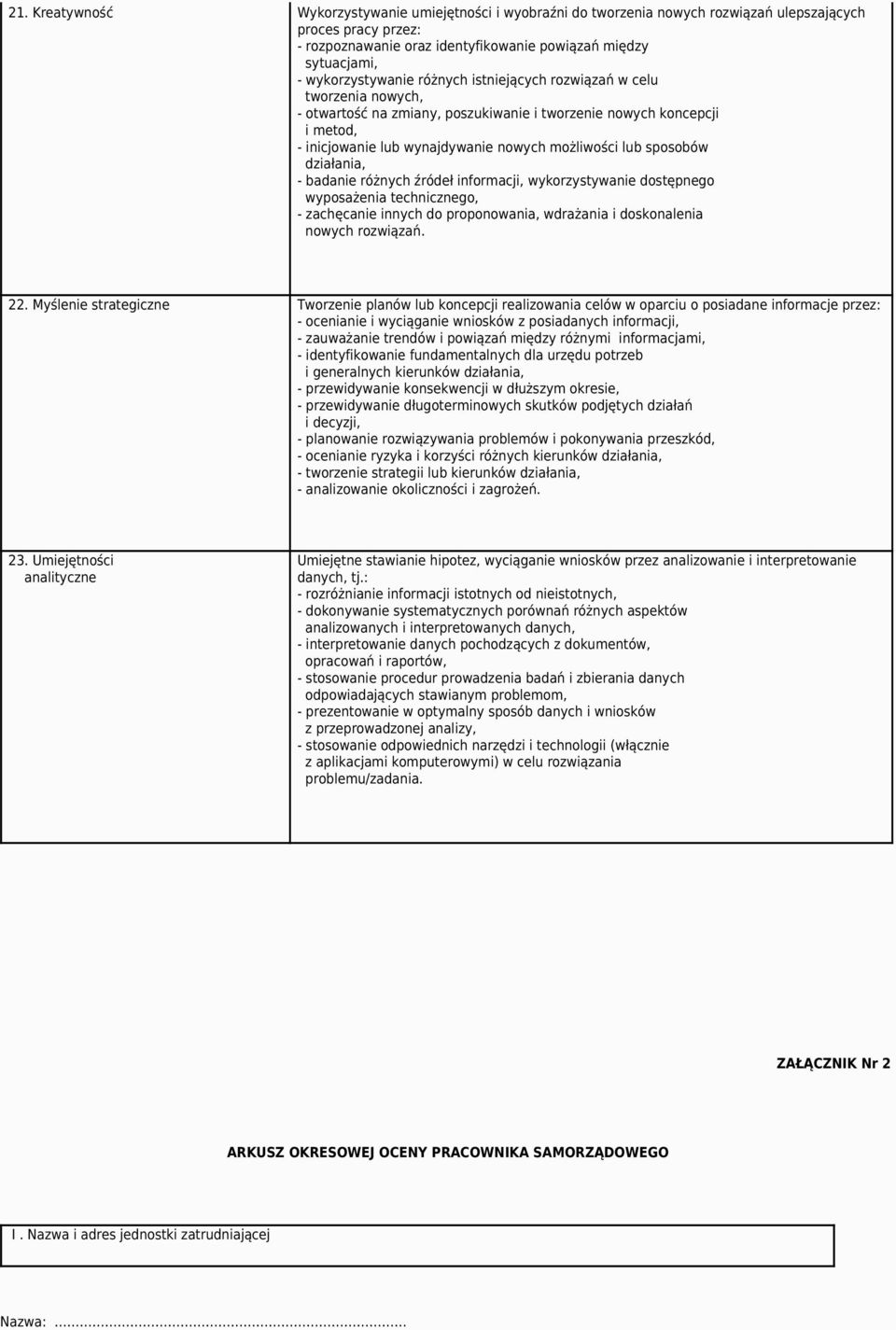 sposobów działania, - badanie różnych źródeł informacji, wykorzystywanie dostępnego wyposażenia technicznego, - zachęcanie innych do proponowania, wdrażania i doskonalenia nowych rozwiązań. 22.