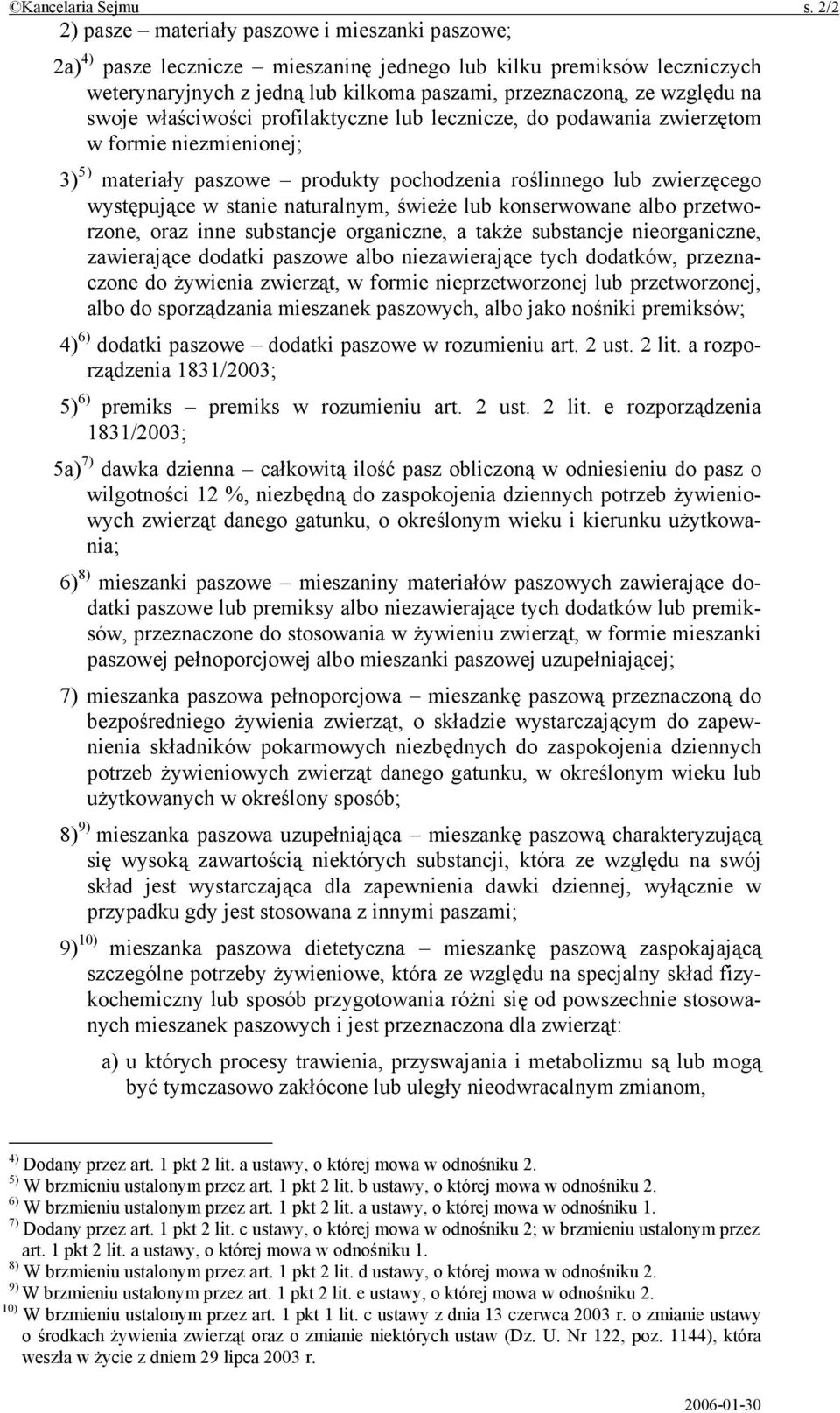 swoje właściwości profilaktyczne lub lecznicze, do podawania zwierzętom w formie niezmienionej; 3) 5) materiały paszowe produkty pochodzenia roślinnego lub zwierzęcego występujące w stanie