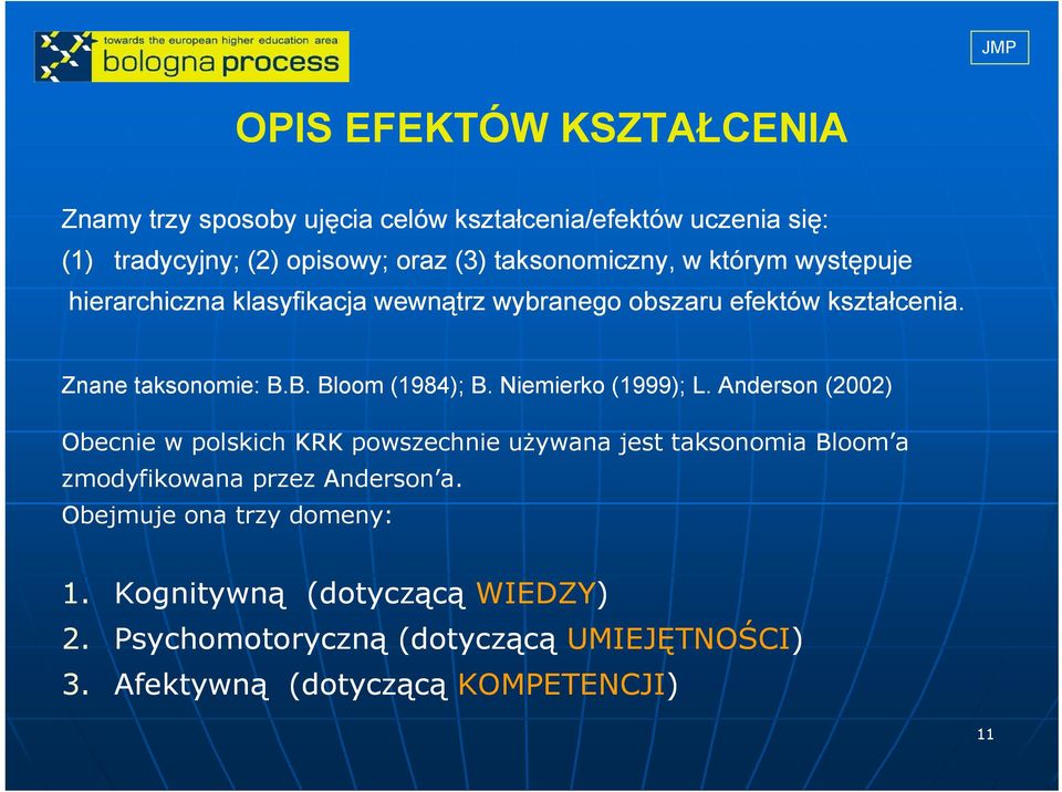 B. Bloom (1984); B. Niemierko (1999); L.